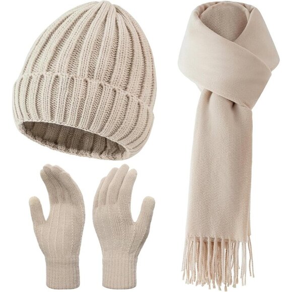 Winter Hat Beanie Scarf Gloves Set Fleece Lined Unisex Cold Weather main image 5